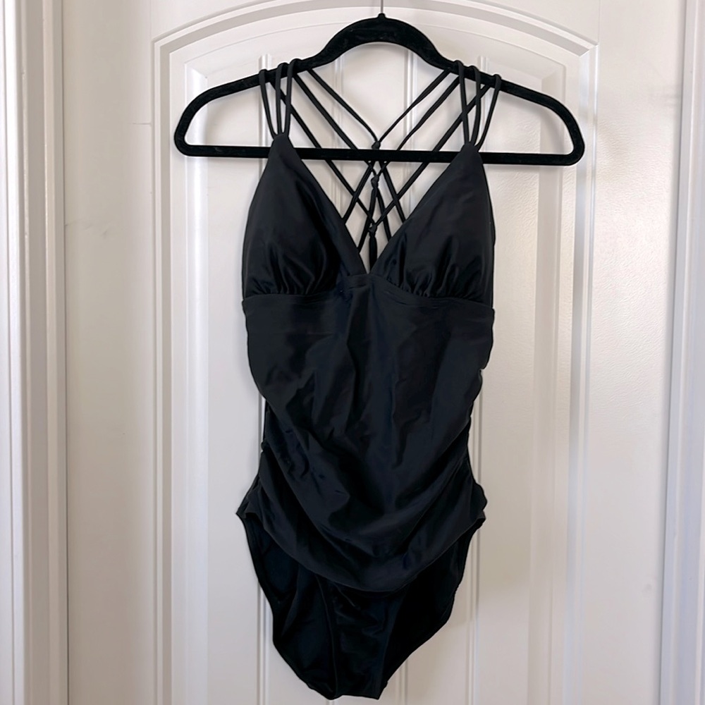 Black one piece swimsuit